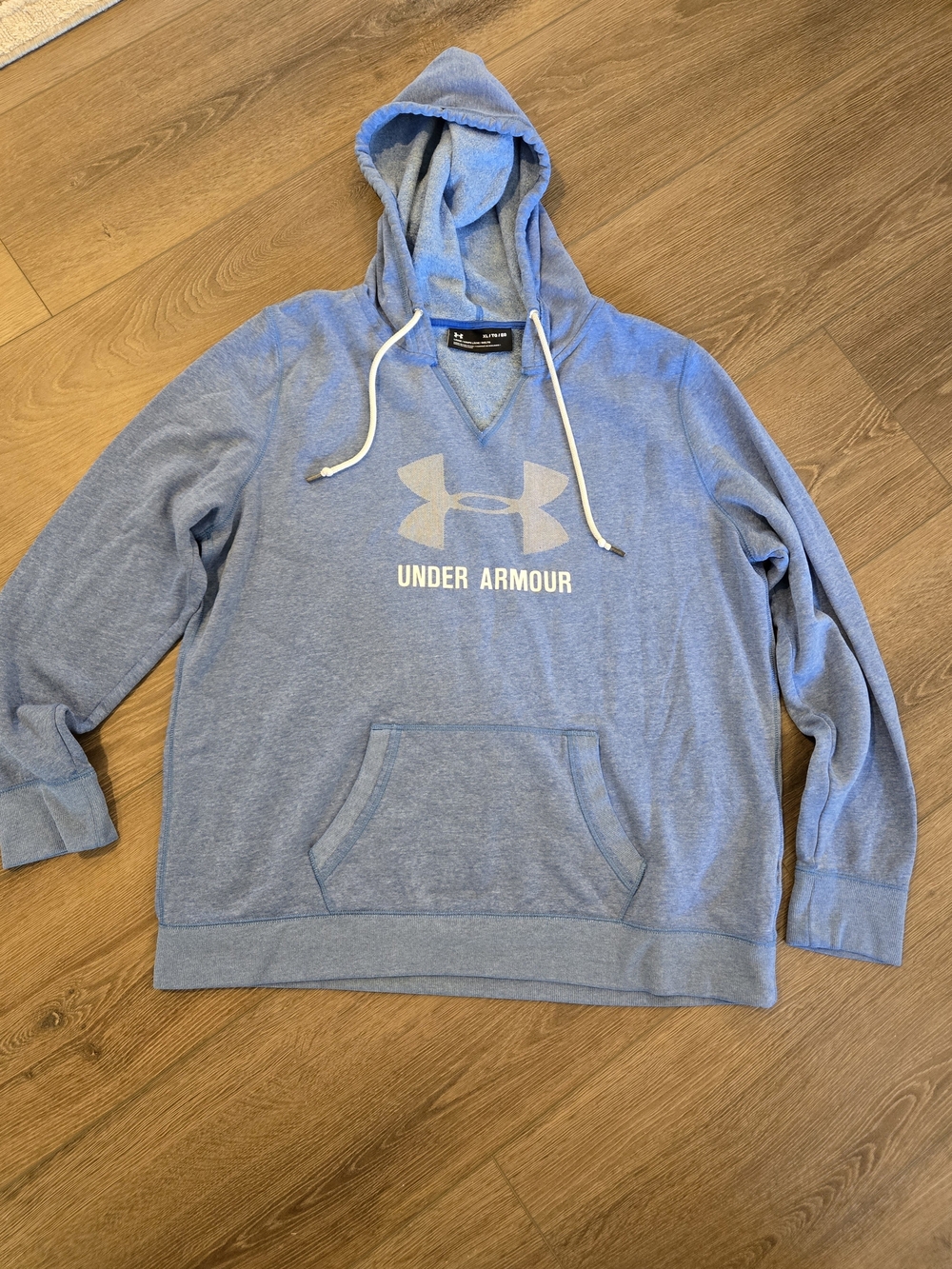 Under Armour Light Blue Pullover Hoodie with White Logo